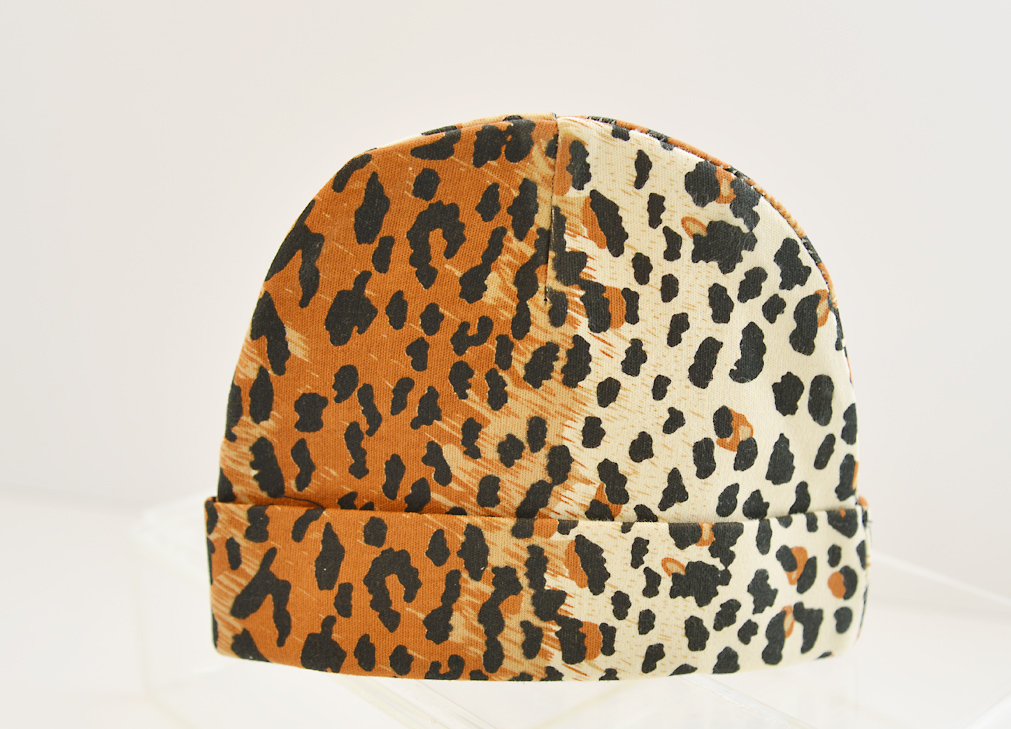 baby cap, leopard skin print