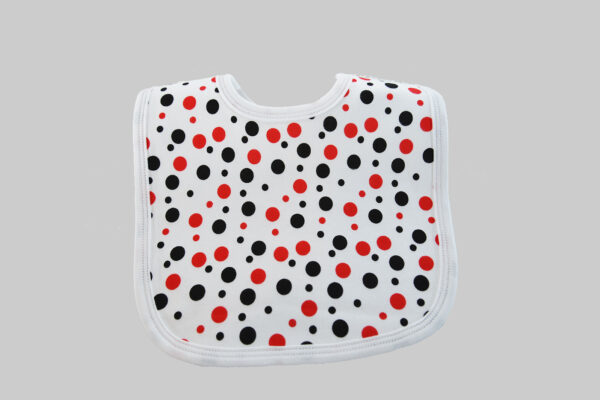 Red & Black dots baby bib