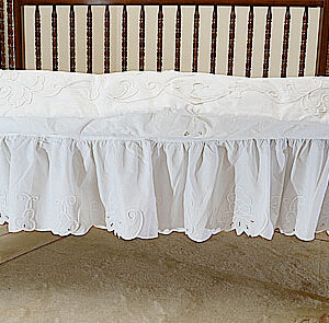 Imperial Embroidery Crib Dust Ruffle 28x46x10