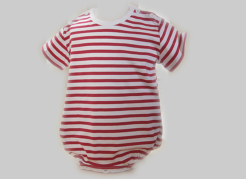 Baby Rompers. Festive Color Stripes Baby Rompers. Red, Black, Green Stripes