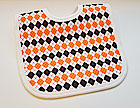 Orange & Black Argyle Bib