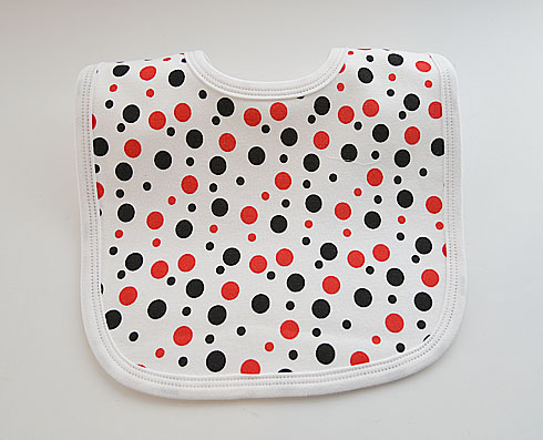 Baby Bibs. Toddler Size (9″W x 8″H). Festive Color Polka Dots