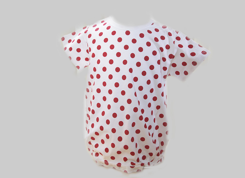 Baby Rompers. Big Red Dots, Green Dots, Brown Dot & Mary Rose Pink Dots