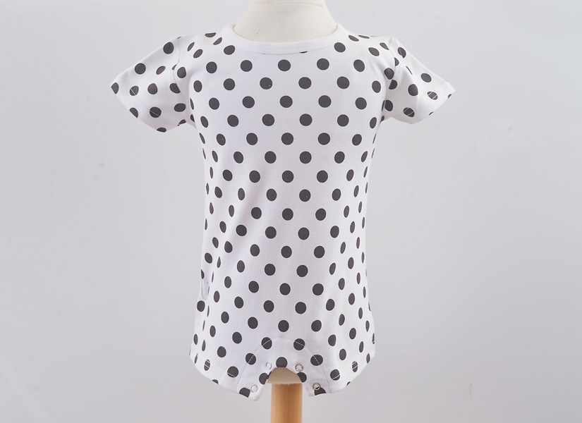 Big Brown Dots Baby Boy Snap-Up Romper