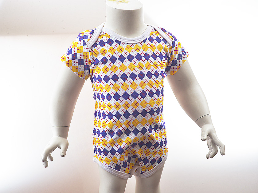 Baby Jumpsuits. Purple & Gold Argyle, Orange & Brown Argyle