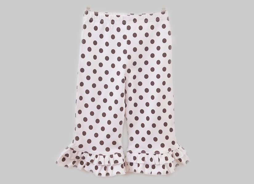 Big Black Dots, Girl Toddler Ruffles Flare Pant
