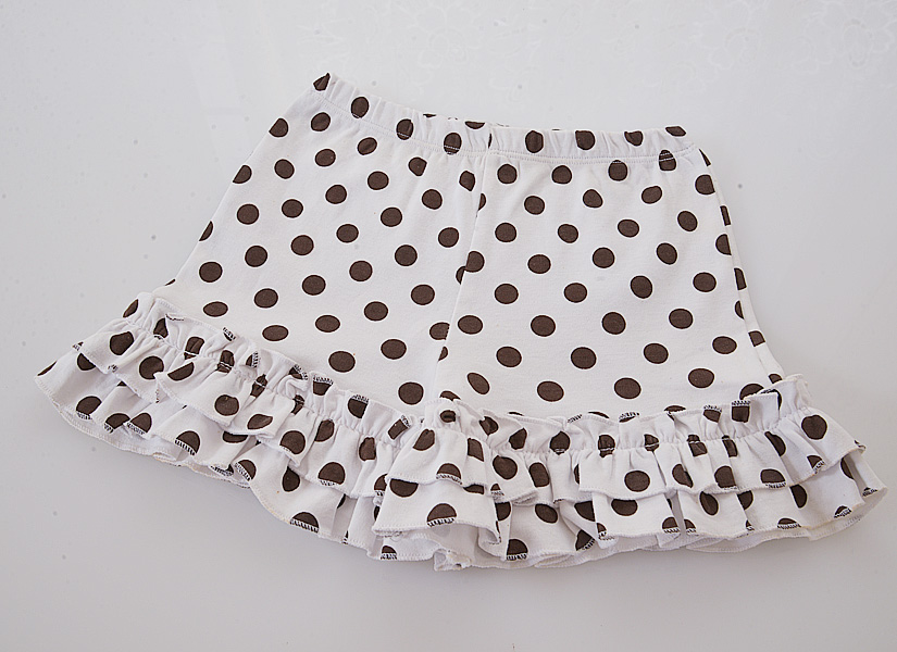 Big Brown Dot Double Ruffles Short