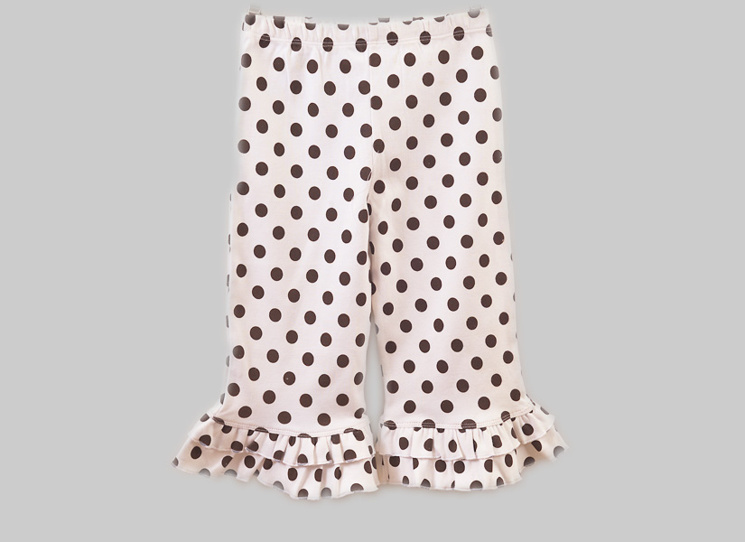 big brown dots toddler girl ruffles flare pant
