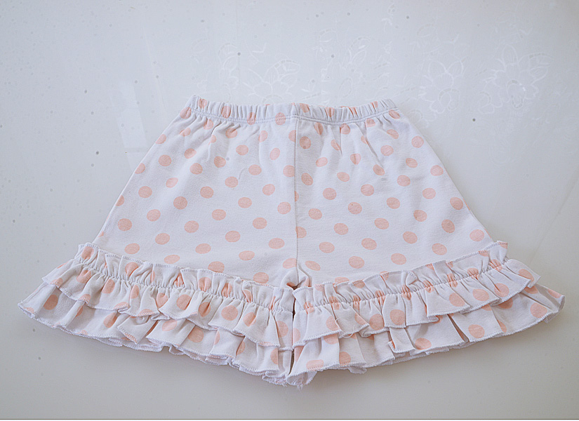 Big Peach Dot Double Ruffles Short