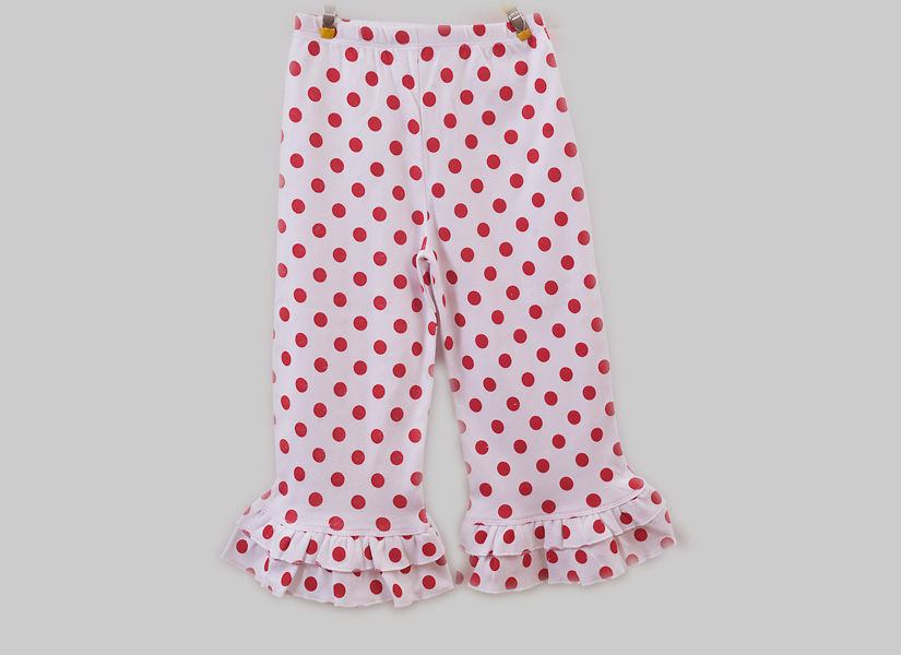 Big Red Dots, Girl Toddler Ruffles Flare Pant
