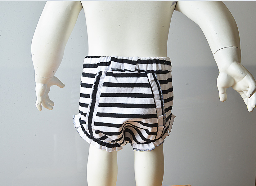 Black Stripes Ruffled Bloomer
