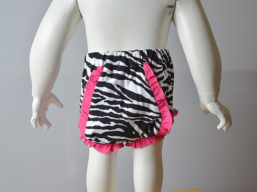 diaper cover, zebra with fuchsia pink trmm
