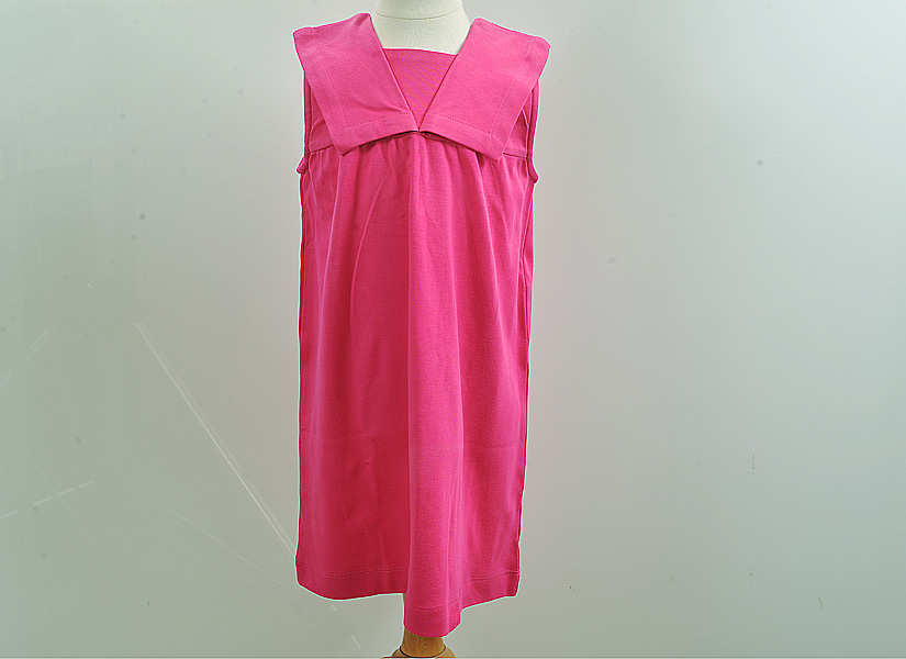 Hot Pink Baby & Toddler Girl Dress. Sailor Collar.