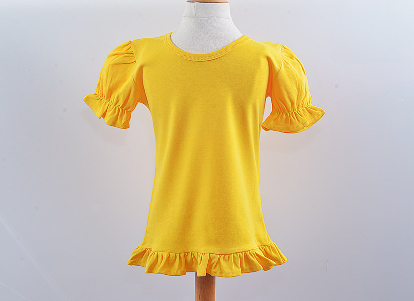 Louisian Gold Color Girl Ruffle Shirt