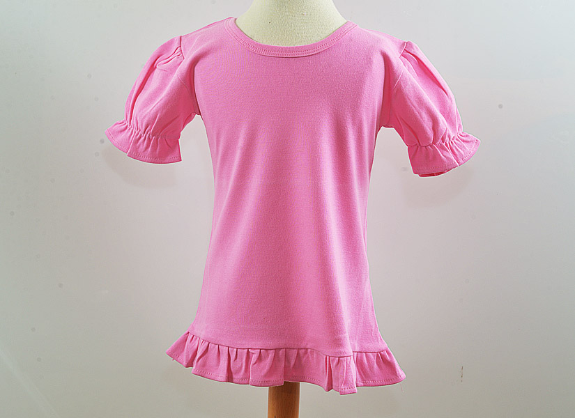 Bubble Gum Pink Girl Ruffle Shirt