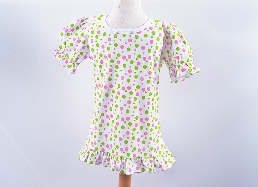 Hot Pink & Hot Green Dot Ruffles Shirt