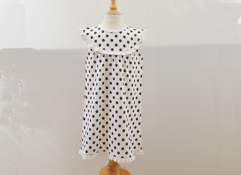 Big Black Dot Sleeveless Girl Toddler