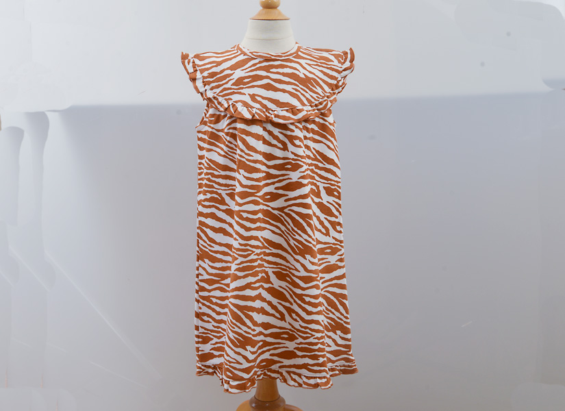 Burnt Orange Zebra Sleeveless Girl Toddler