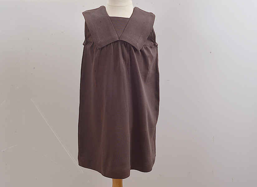 Chocolate Brown Sailor Collar