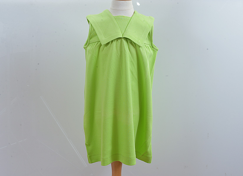 Hot Green Color Sailor Collar