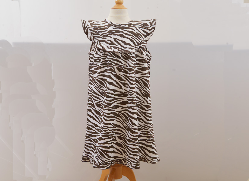 Brown Zebra Sleeveless Girl Toddler Dress