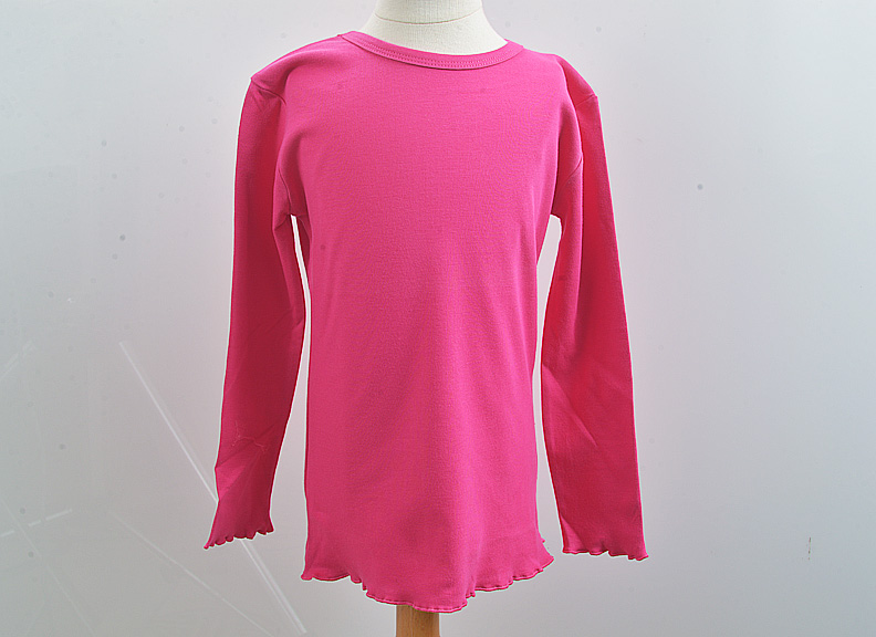 girl toddler t shirt long sleeve hot pink color
