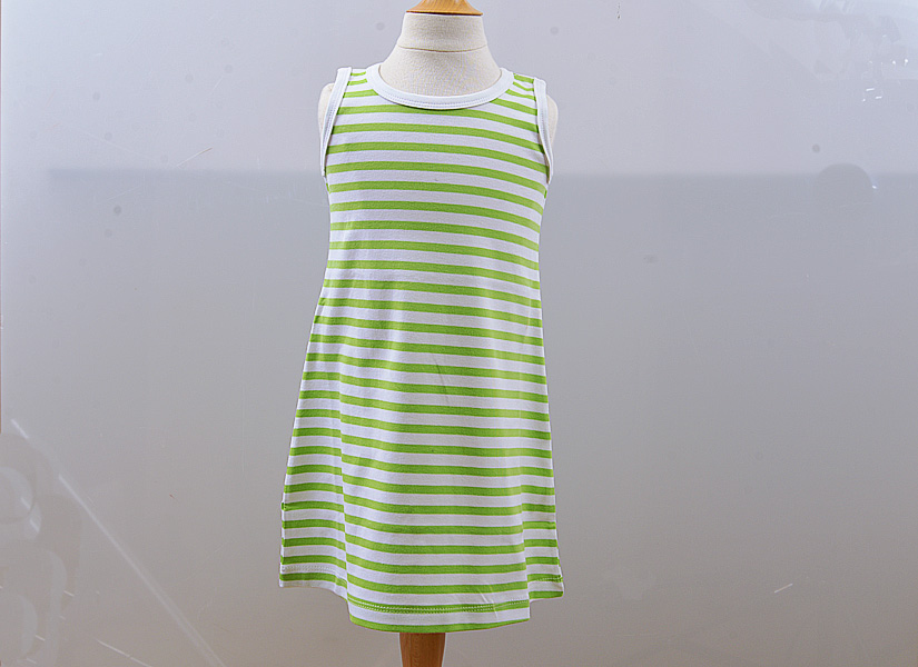Green Stripes A-Line Dress