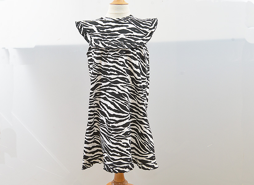 Black Zebra Sleeveless Girl Toddler Dress
