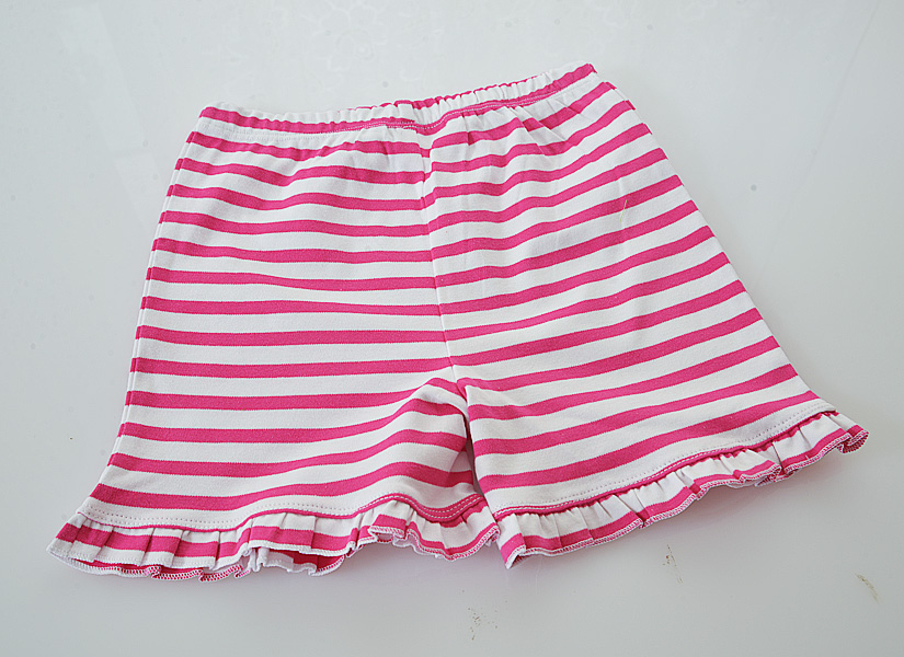 Hot Pink Stripe Girl Ruffle Short