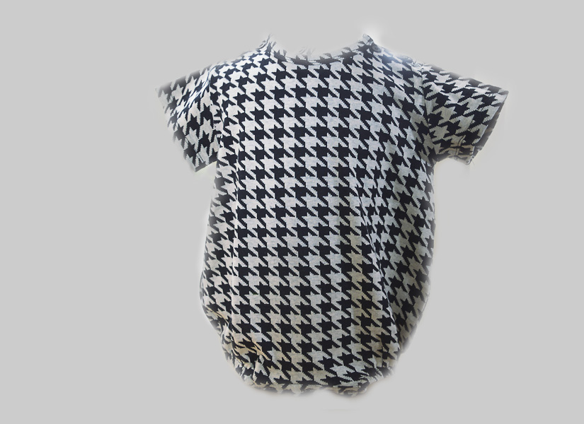 Baby Rompers. Houndstooth. Extra Soft. Knit Cotton