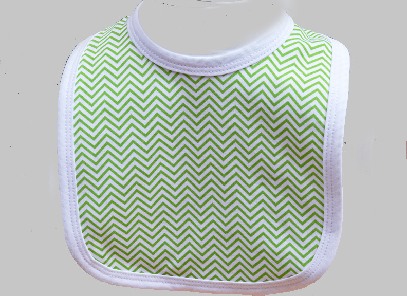 Hot Green Chevron Bib
