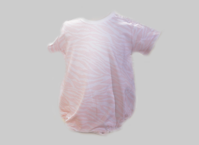 peach color zebra, baby boy girl romper.