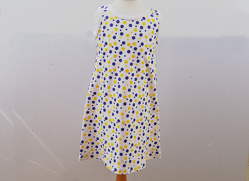 Dress Girl Toddler. Sleeveless A-Line.  Confette Colorful Polka Dots