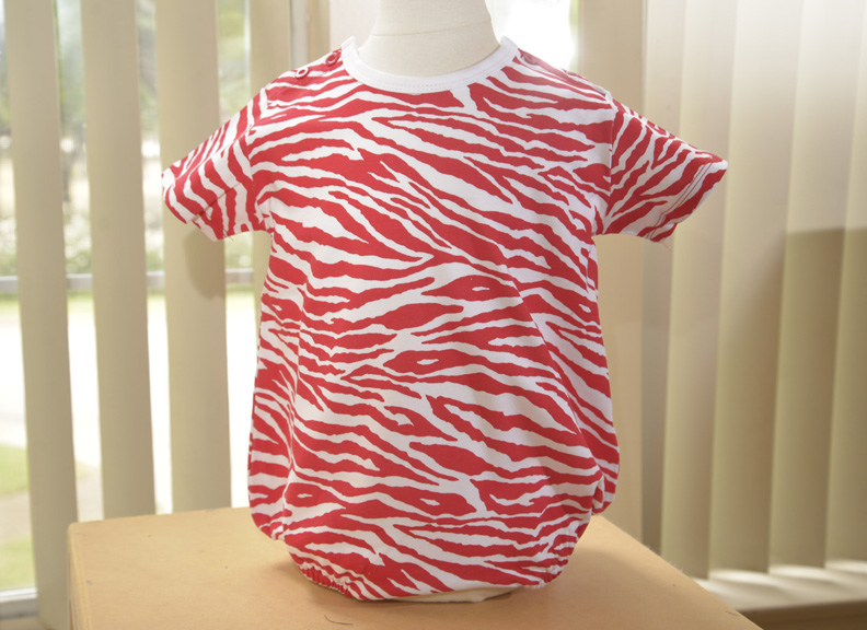 Baby Rompers. Colorful Zebra Prints. Peach Zebra, Black Zebra, Red Zebra.