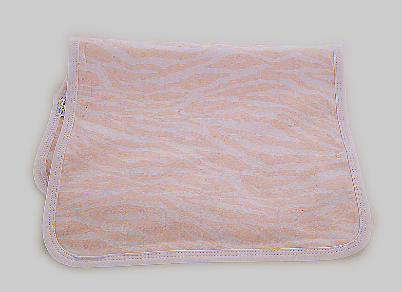 Peach Color Zebra Burp Cloth 12x19"