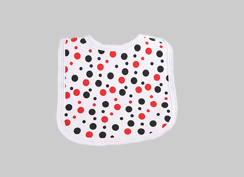 Red & Black color Polka Dots, Baby Infant Bib