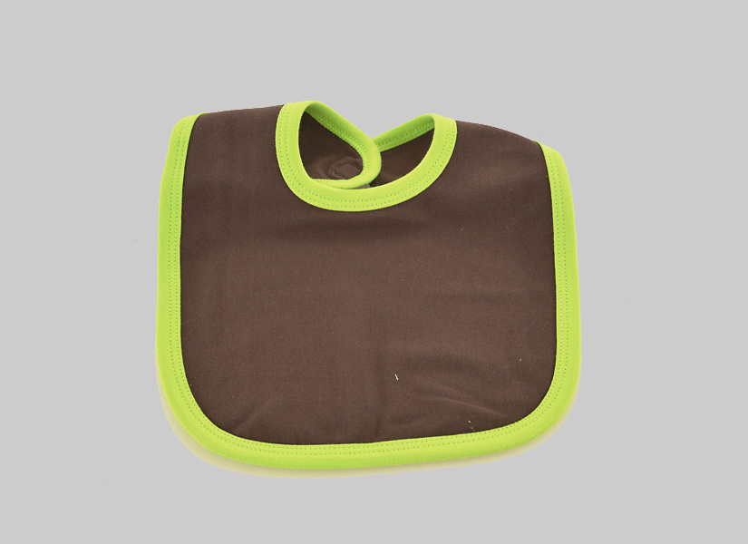 Brown with Hot Green Trim. Bib Toddler