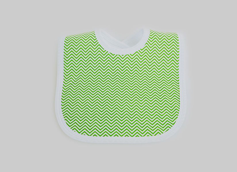 Hot Green Color Chevron. Bib Toddler