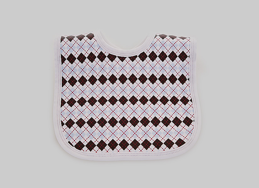 Blue Brown Color Argyle Bib