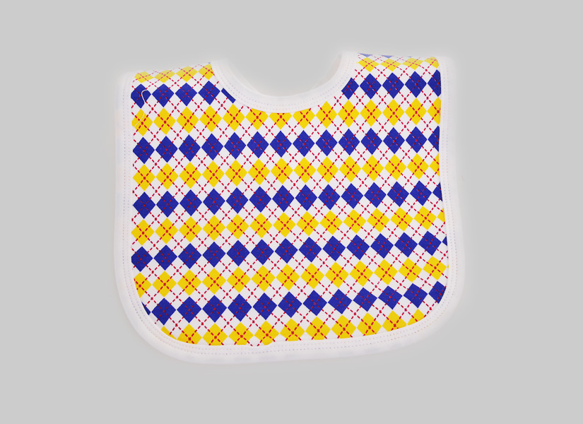Baby Bib. Toddler Size. Festive Color Argyle