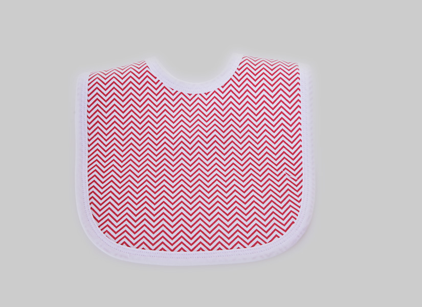 Red color Chevron, bib toddler size.