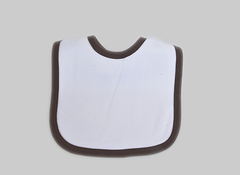 Chocolate Brown Trim. Bib Toddler