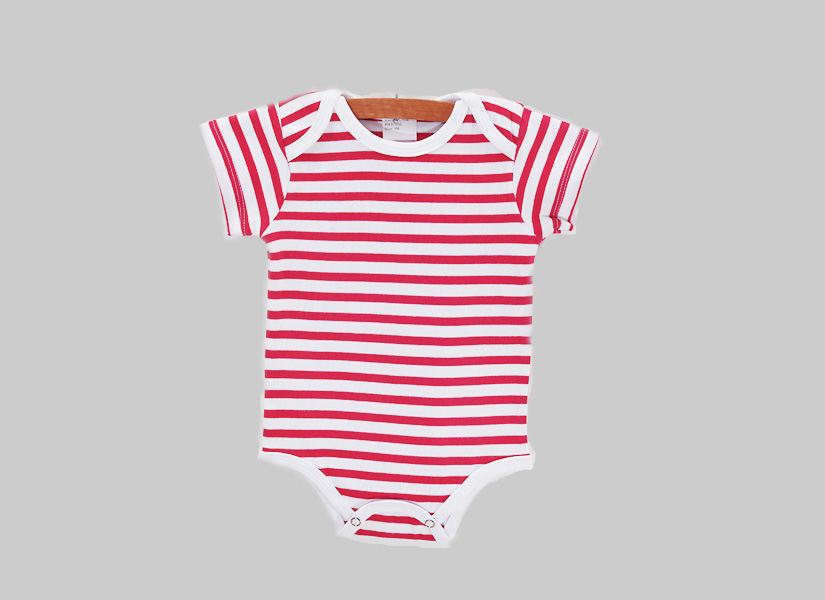 Baby Jumpsuit. Festive Hot Green Striped, Hot Pink Striped, Black Striped, Brown Striped & Baby Pink Striped