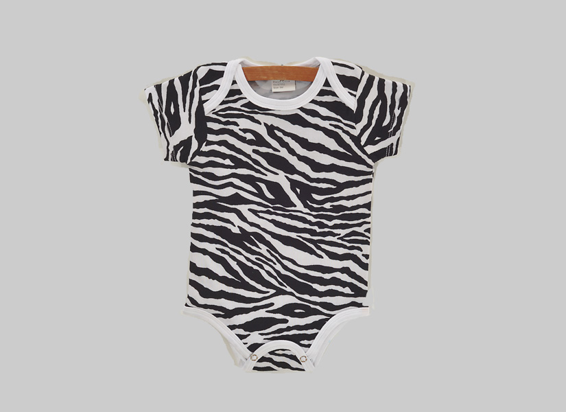 Black Zebra Baby Jumpsuit Short Sleeve