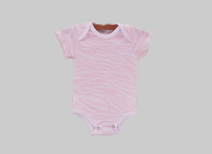 Peach color zebra Baby Jumpsuit Short Sleeve