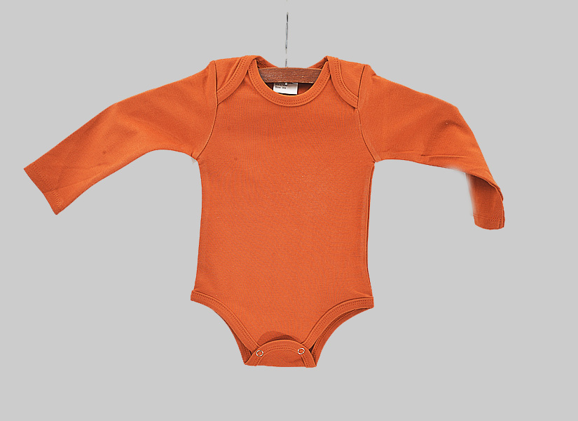 Burnt Orange color Long Sleeve Baby Jumpsuit