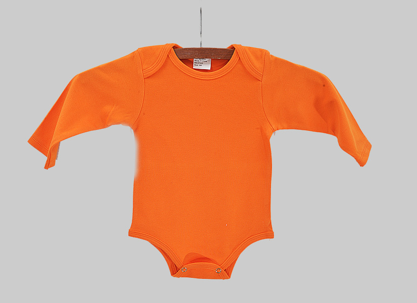 Hot Orange Color Long Sleeve Baby Jumpsuit