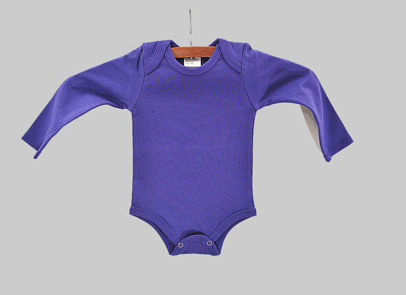 Purple color long sleeve baby jumpsuit