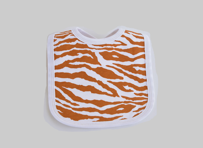 Burnt Orange Zebra Baby Bib Infant size