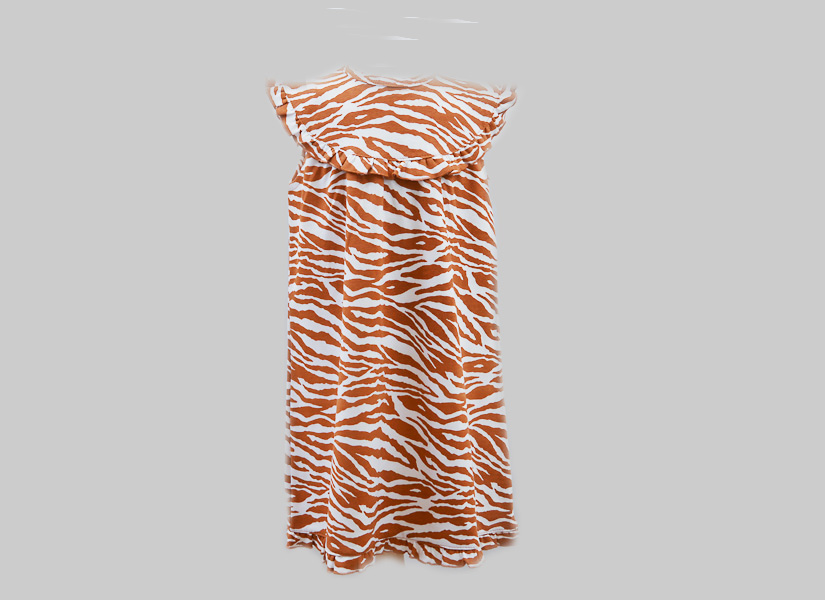 burnt orange color zebra girl toddler sleeveless dress